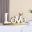 Love Sign Decoration - White & Gold Modern Bird Sculpture Statue, Personalized Love Decor for Living Room, Bedroom, Desktop by CozyNest Decor
