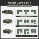 Boneless Sectional Cloud Couch Sofa Bed for Living Room, 112" Modular Modern Lounge 3 Seater Sleeper Green Couches with Chaise, No Assemble, Cordury Compression Upholstered Sofas by CozyNest Decor
