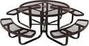 Coated Outdoor Furniture Heavy-Duty Portable Outdoor Kids Table with Umbrella Hole, Expanded Metal Kids Picnic Table, Commercial-Grade, Made in America (46 In, Round, Childrens, Brown) by GreenHaven Gardens