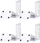 Book Ends, Bookends, Bookends for Shelves, Bookend, Book Ends for Heavy Books, White Metal Book Shelf Holder Home Decorative, Book Stoppers for Shelves, Bookend Supports 4 Pair by CozyNest Decor