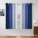 HOMEIDEAS Navy Blue Ombre Blackout Curtains, 52 X 63 Inch Length Gradient Color Room Darkening Curtains with Grommet Thermal Insulated Window Drapes for Living Room, Bedroom, 2 Panels by TinyTreasures Baby Boutique