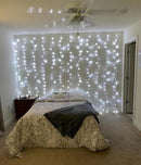 Lighting EVER Curtain Lights Cool White, 306 LED Plug in Hanging Fairy String Light for Bedroom Wall, Indoor Outdoor Backdrop Lighting for Wedding Party Patio (10x10ft, 18 Strings 6.9" Apart) by CozyNest Decor