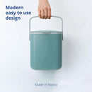 Blue Ginkgo Kitchen Compost Bin [5L / 1.32 GAL] – Filter-Free, Odor-Tight Countertop Food Waste Pail with Handles (Made in Korea, Green) by GreenHaven Gardens