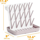 SpaceAid Baby Bottle Drying Rack with 20 Hooks, Space Saving Kitchen Bottles Rack Dryer, Vertical Baby Bottle Holder Organizer for Countertop Storage Accessories (White and Taupe) by TinyTreasures Baby Boutique