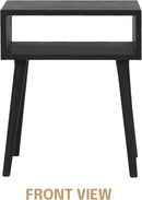 NTC Solid Oak Zoe Nightstand, Mid Century Modern Side Table Bedroom, Bedside Furniture, Night Stand, End Table, Easy Assembly - Burnt Black by CozyNest Decor