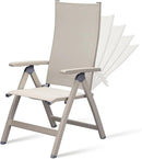 Adjustable Folding Chair, Indoor Bedroom, Outdoor Balcony, Patio, Lawn Yard Beach, Porch, for Comfortable Foldable Lounge Chair, Portable Cozy Recliner, Metal Frame