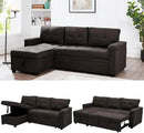 Naomi Home Transform Any Space: Sleeper Sectional Sofa with Convertible Sofa Bed & Inviting Chaise. Find Tranquil Comfort with Stress-Relieving Design & Durable Cushions - Espresso/Velvet by CozyNest Decor