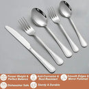 20 Pcs Silverware Set for 4 with Simple Striped Handle Design, Food Grade Stainless Steel Flatware Set, Eating Utensils Sets Include Fork/Knife/Spoon, Reusable Cutlery Set, Dishwasher Safe by CozyNest Decor
