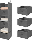 MAX Houser 6 Tier Shelf Hanging Closet Organizer, Closet Hanging Shelf with 2 Sturdy Hooks for Storage, Foldable (Grey-D3) by CozyNest Decor