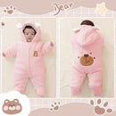 XIFAMNIY Newborn Fleece Footie Jumpsuit Hooded Warm Thicken Winter Outwear Snowsuit for Baby Girls and Boys by TinyTreasures Baby Boutique