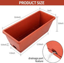 Window Box Planter, 7 Pack Plastic Vegetable Flower Planters Boxes 17 Inches Rectangular Flower Pots with Saucers for Indoor Outdoor Garden, Patio, Home Decor (Red) by GreenHaven Gardens