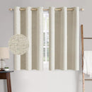 MIULEE 100% Blackout Linen Textured Curtains for Bedroom Solid Thermal Insulated Cream Grommet Room Darkening Curtains & Drapes Luxury Decor for Living Room Nursery 42 x 63 Inch (2 Panels) by TinyTreasures Baby Boutique