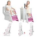 Primlect Space-Saving Potty Training Seat with Ladder, Adjustable Step and Toilet Seat Height, Top Handles for Easy Climbing, Easy to Carry, Portable Toddler Toilet Trainer for Small Bathrooms by TinyTreasures Baby Boutique