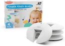 Door Pinch Guard and Door Slam Stopper, Durable Silicone Door Finger Pinch Guard, Prevents Finger Pinch Injuries, Slamming Doors, Door Safety for Kids, 4 Packs White Basic. by TinyTreasures Baby Boutique
