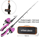 Urban Deco Kids Fishing Pole Set Portable Telescopic Kids Fishing Rod and Reel Combo Kit with Tackle Box for Beginners, Boys,Girls,Youth,Children by TinyTreasures Baby Boutique