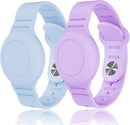 Kids Waterproof Airtag Bracelet Compatible with Apple AirTag, Hidden Silicon Protective Case for Air Tag GPS Tracker Holder, Adjustable Anti-Lost Watch Band for Toddler Child (Blue & Purple) by TinyTreasures Baby Boutique