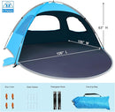 NXONE Beach Tent Sun Shade Shelter for 3/4/6 Person Person with UV Protection, Extended Floor, 3 Mesh Roll Up Windows & 8.0/8.5mm Fiberglass Rods丨Carry Bag Included by TinyTreasures Baby Boutique