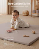 Blissful Diary Vegan Leather Baby Play Mat, 50x50 Thicken Foam Cushioned & Waterproof Playpen Mat for Infants and Toddlers, Stylish and Just Wipe-Clean Playmat for Baby Play on Floor, Taupe by TinyTreasures Baby Boutique