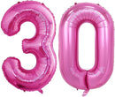 GOER Number 30 Balloons for 30th Birthday Party Decorations,42 Inch Jumbo Foil Helium Balloons for 30th Anniversary (Hot Pink) by TinyTreasures Baby Boutique