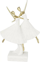 Deco 79 Polystone Dancer Decorative Sculpture Ballet Home Decor Statue with Gold Accents, Accent Figurine 9" x 4" x 13", Cream by CozyNest Decor
