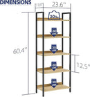 NUMENN Bookshelf, 5 Tier Bookshelves, Home Office Bookcase Shelf Storage Organizer, Free Standing Storage Shelving Unit for Bedroom, Living Room and Home Office, Natural by CozyNest Decor