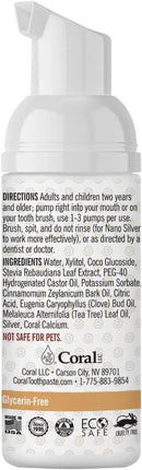 Coral Nano Silver Foaming Cinamon Tea Tree Toothpaste, Natural Fluoride Free Toothpaste, SLS and Glycerin Free - 4 Ounce by CozyNest Decor