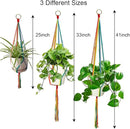 Rainbow Macrame Plant Hangers Indoor Outdoor, 3 Pack Different Size Flower Pot Holder Hanging Plant Holder for Windows Garden Boho Home Decor by GreenHaven Gardens