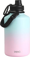 DRINCO Stainless Steel Water Bottle Spout Lid Vacuum Insulated Double Wall Water Bottle Wide Mouth (64oz 40oz 32oz 22oz 18oz 14oz) Leak Proof Keep Cold Sport Camping Hiking (64 oz, 64oz Macaron) by CozyNest Decor