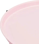 Amazon Basics Round Storage End Table, Side Table with Cloth Basket, Dusty Pink, 17.7"D x 17.7"W x 18.9"H
