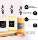 Molimoli Oil and Vinegar Dispenser with Metal Pour Spout, Weighted Pourer, Glass Bottle Dispenser for Kitchen, Olive Oil Cruet, Glass Olive Oil Bottle | 500ml, Set of 2 by CozyNest Decor