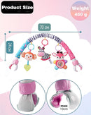 Pau1Hami1ton Baby Stroller Arch Toys, Car Seat Toys,Bouncer Toy Bar/Mobile for Bassinet,Adjustable Baby Hanging Toys Fit for Crib Bed,Stroller,Car Seat.S-19(Pink Zebra) by TinyTreasures Baby Boutique
