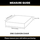 PrinceDeco Stretch Velvet Couch Cushion Cover,Soft Fitted Cushion Slipcover for Arm Chair Sofa Cushion Furniture Protector Seat Cushion Sofa Cover Width Up to 29.5", Oatmeal by CozyNest Decor