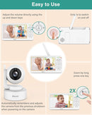 6" Baby Monitor with 2 Cameras 4000mAh Battery Upgrade Split Screen Video Baby Monitor No WiFi Remote Pan-Tilt-Zoom Auto-Night Vision 150 Languages ECO Mode 2-Way Talk 1000FT (Ideal Condition) by TinyTreasures Baby Boutique