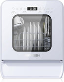 AIRMSEN Portable Countertop Dishwasher with 5L Water Tank, Mini Dishwasher with 14.6” Narrow & 20.1“ Deep Design, 9 Programs, 24H Delay Start & 360° Dual Spray, No Hookup Needed, C01, White by TinyTreasures Baby Boutique