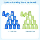 yeesport 24 Pcs Sport Stacking Cups, Sport Training Game for Challenge Competition, Plastic Stacking Cups, Classic Family Game for Kids and Adults, Blue+Green by TinyTreasures Baby Boutique