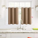 ChrisDowa Small Window Curtains for Kitchen and Bedroom - Grommet Short Thermal Insulated Room Darkening Curtains (2 Panels, Cappuccino, 52 x 36 Inch) by CozyNest Decor