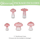 Glasseam Mushroom Plant Propagation Stations: Pink Glass Terrarium Jar Set of 5 Cute Planters for Indoor Plants Decorative Propagate Vase Unique Gifts for Women Home Office Decor by GreenHaven Gardens