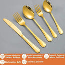 40 Pcs Gold Silverware Set for 8 with Simple Striped Handle Design, Food Grade Stainless Steel Flatware Set, Eating Utensils Sets Include Fork/Knife/Spoon, Cutlery Set, Dishwasher Safe by CozyNest Decor