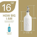 Sweejar 16 Oz Ceramic Olive Oil Dispenser Bottle, Oil Dispenser for Kitchen with Gravity Spout, Relief Opaque Oil Container for Evoo, Avocado Oil, Vinegar, Soy Sauce, 1 Pack(Beige, Silver Spout) by CozyNest Decor