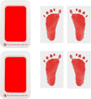 Baby Footprint and Handprint Kit, 2 Red Inkless Print Pads + 4 Imprint Cards, Dog Paw Print Kit Clean Touch Ink Pad Perfect Keepsake Gift for Newborns and Pets Printing Touch Imprints by TinyTreasures Baby Boutique