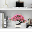 Fake Plants Plastic Artificial Bonsai Tree, Pink Room Decor Bonsai Tree for Home Bedroom Farmhouse Office Desk Decor, Tall 9.5" by GreenHaven Gardens