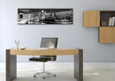 DJSYLIFE Philadelphia Skyline Canvas Art - 13.8"x47.3" Black & White Cityscape Wall Decor, Modern Panoramic Night View Print for Living Room, Office, Bedroom - Ready to Hang by CozyNest Decor