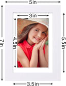 Vittanly 4x6 Picture Frames Set of 9, Shatter Resistant Plexiglass, Display 3.5x5 Pictures with Mat or 4x6 without Mat, Photo Frames for Wall or Tabletop, Engineered Wood, White by CozyNest Decor