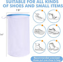 2 Pack Shoes Wash Bags,Shoe Washing Machine Bag,shoe laundry bag for washing machine，Honeycomb Mesh Laundry Bags with Zipper for Sneakers,Running Shoes,Sock,Bras,Delicates and Toys（14 in x 7.8 in） by TinyTreasures Baby Boutique