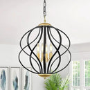 Modern Black and Gold Chandelier for Dining Room, 4 Lights Geometric Chandeliers, Sphere Chandelier Industrial Large Pendant Light Fixtures Hanging for Kitchen, Entryway, Foyer, Stairs by CozyNest Decor