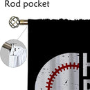 Baseball Blackout Curtains for Boy Girl Room Darkening Decor,Sport Theme Red and White Motto Dark Bedroom Living Room Home Rod Pocket Thermal Insulated Window Curtain/Drapes Panel,84x72 Inch… by TinyTreasures Baby Boutique
