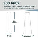 Squirrel Products U Shape Garden Stakes Metal, 6 Inch Landscaping Staples, 11 Gauge Stakes for Landscaping Fabric, 2.9mm 15x2.5x15cm – 200 Pack