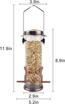 MIXXIDEA Wild Bird Feeders for Outdoors Hanging 2 Pack Stainless Steel Tube Bird Feeder, Water Resistant Finch Bird Feeder for Garden Backyard Decoration Attractive Metal Thistle Feeder (Copper) by GreenHaven Gardens