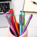 Ballpoint Pen with Stylus Tip, Soft Touch Click Metal Pen, 1.0mm Medium Point, Black Ink, 12 Count(Light Green) by TinyTreasures Baby Boutique