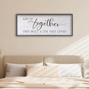 And So Together They Built A Life They Loved Sign Above Bed Wall Decor 24×10 Inch Master Bedroom Over Bed Wood Framed Wall Art (Black) by CozyNest Decor